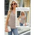 thumbnail image 6 of SLADYGLO Women V Neck Pleated Sleeveless Side Buttons Slim-Fit Tank Top, 6 of 7