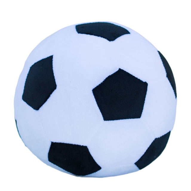 Cojín de peluche con forma de balón de fútbol,suave y decorativo,ideal para jugar en interiores,perfecto para aficionados,para decorar la sala de estar o el dormitorio.