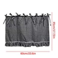 thumbnail image 3 of Handmade Linen Oven Skirt with Ribbon Ties, Premium Kitchen Curtain No Drill Invisible Mounting, Decorative Cabinet Cover for Sink Dishwasher Laundry Room Ruffled Design, 3 of 7