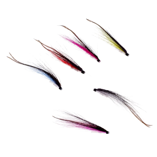 6pcs Fly Fishing Tube Shade Riffle Hook Salmon Flies - Mixed Color, 25mm