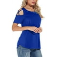 thumbnail image 4 of ANYJOIN Womens Casual Summer Tunics Tops Short Sleeve Cold Shoulder Shirts, 4 of 6