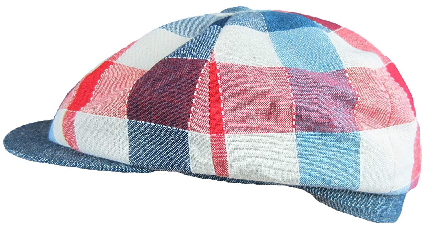 Dobbs Red White Blue Newsboy 100 Cotton Cap Size Large