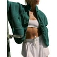 thumbnail image 1 of Chaqueta Afelpada para Mujer, con Botones, Estilo Casual, Ideal para el Invierno Abrigo Cálido con Bolsillos Verde Oscuro S, 1 of 8