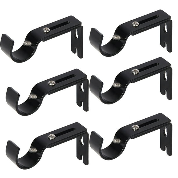 Adjustable Curtain Rod Holder with Screws, 6 Piece Set, Wall Mount