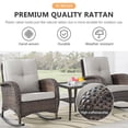 thumbnail image 6 of Opohoro 7-Piece Outdoor Conversation Set with Glider Chairs, Patio Loveseat and Ottomans, Coffee & Side Tables, Brown/Beige, 6 of 12