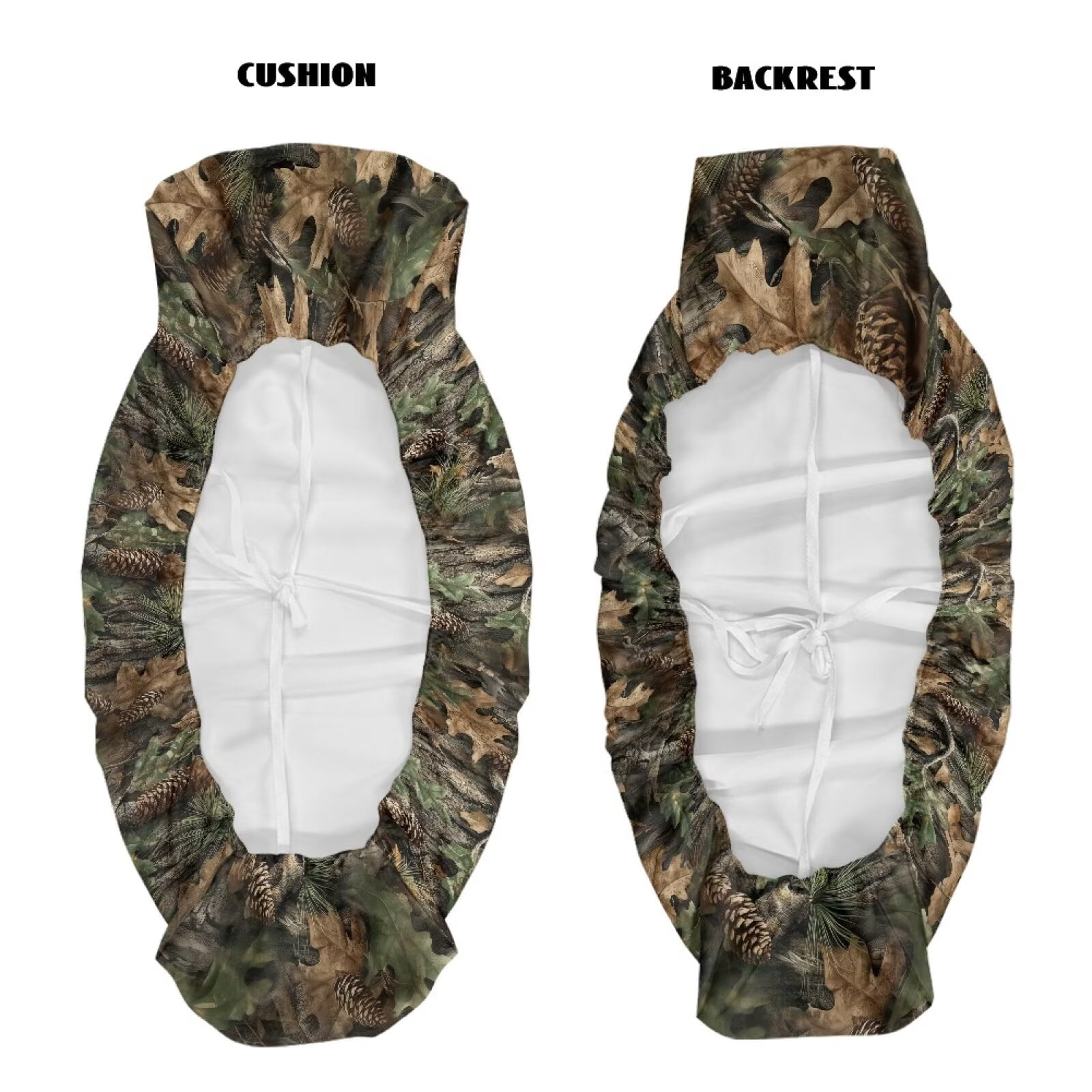 XYZCANDO Green Camo Hunting Seat Cover for UTV 2 Pieces Full Back UTV Seat Covers Compatible with Kawasaki Mule 3000 All-Season Protection Seats Accessory Parts Washable