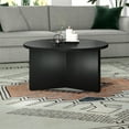 thumbnail image 2 of Henn&Hart Table Basse Ronde 32 Pouces en Bois Manufacturé Grain Noir, 2 of 8