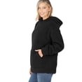 thumbnail image 3 of Women's Soft Cotton Candy Fleece Quarter Zip-Up Sherpa Hoodie Sweatshirt Top with Kangaroo Pocket, 3 of 5