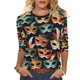 thumbnail image 2 of Xuyuer Mardi Gras Printed Shirt - Ladies' 3/4 Sleeve Crewneck Top for Festival Celebrations, Carnival Themed Parties, Vibrant Holiday Seasonal Fashion & Eye-Catching Parade Ready Apparel, 2 of 9