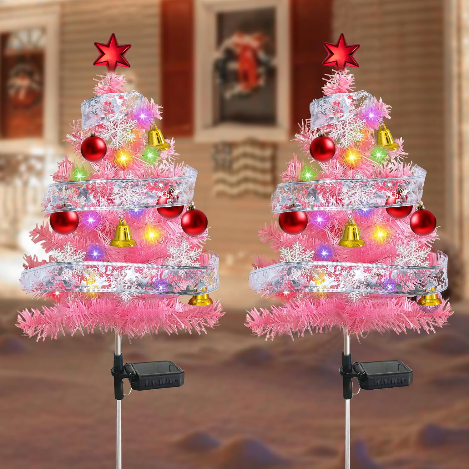 Colorful Lighted Spiral Christmas Tree Lights with Remote, 5FT