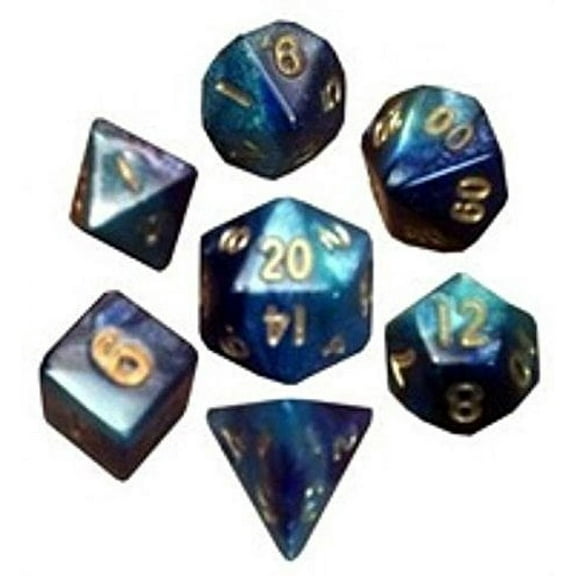 Dark Blue & Light Blue w/Gold (7)