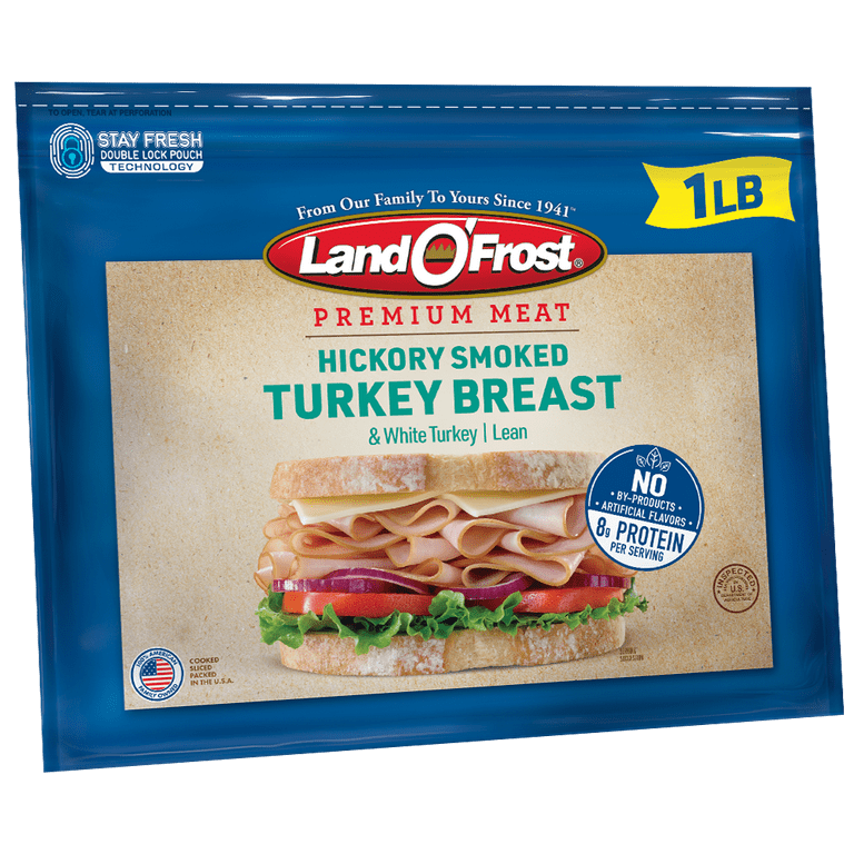 Land O'Frost Hickory Smoked Turkey Breast, 1 lb Resealable Pouch