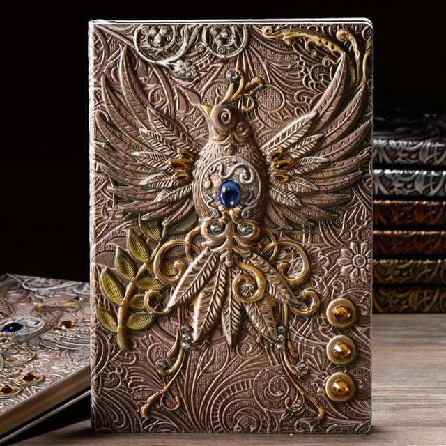 Cuaderno de Escritura Baoblaze Diario forrado A5 Cuero artificial en relieve
