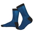 thumbnail image 2 of Pofeuu Deep Blue Glitter Print Crew Socks, Adult Running Hiking Socks for Youth and Adult, 2 of 7