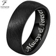 thumbnail image 1 of 14K Gold Plated or Black IP Brushed Tungsten Ring High Polished Inside for Men and Women 8mm Comfort Fit w/ Free Engraving Options, 1 of 5