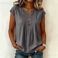 thumbnail image 6 of Sheghy Cotton Tank Top Women 100%Cotton Linen Blend Sleeveless Tee, Casual Fashion Summer Tank Top Gray L, 6 of 9