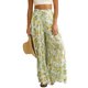 thumbnail image 1 of Pantalones casuales estampados Cintura elástica Damas Estilo bohemio Traje diario (Amarillo XXL) Tmvgtek Para estrenar, 1 of 2