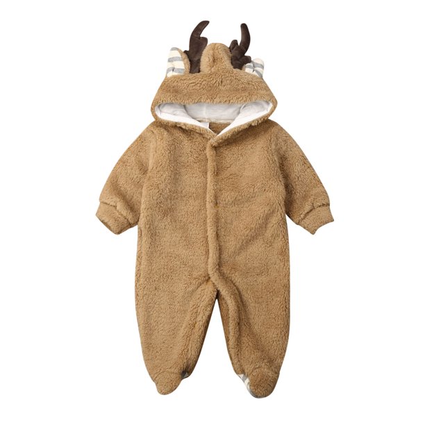 Newborn Toddler Baby Girl Boy Deer Hooded Romper Jumpsuit Winter One Piece Outfits Christmas Clothes 0 18m Walmart Com Walmart Com