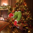 thumbnail image 3 of Decoración navideña para fiestas, árbol de Navidad con patas falsas verdes, pata de elfo de Papá Noel, pata de elfo de Navidad, 3 of 6