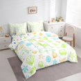 thumbnail image 2 of spefrowx Cue Sea Dolphin Queen Bedding for Teens, Lime Seashell Coral Starfish Bedding Comforter Set Queen, Polka Dot Reversible, 7pcs, 2 of 6