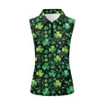 thumbnail image 2 of Uorisanigo St. Patrick's Leaf Women's Golf Sleeveless Shirt with Zipper Comfortable Relaxed Quick Dry Athletic Shirts for Tennis Hiking & Outdoor Sports, 2 of 7
