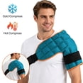 thumbnail image 2 of Shoulder Ice Pack, Large Rotator Cuff Reusable Hot Cold Therapy Wrap with Adjustable Straps, Cold Compress for Shoulder Pain Relief, Dark Green, 2 of 12