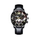 thumbnail image 1 of Reloj de cuarzo noctilucente con pegatinas mecánicas, diseño de múltiples esferas, correa de cuero, estilo informal, reloj de pulsera, esfera antiarañazos, para hombres y mujeres, con forma de bola de, 1 of 3