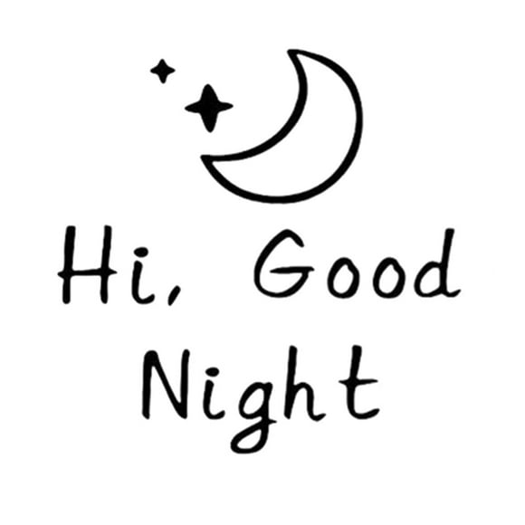 Hi Good Morning/Night Quote Wall Decal for Living Room Nursery Home Decor(Black,L night)