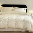 thumbnail image 1 of Xiao Hua Juego de sábanas, juego de sábanas y fundas de almohada, juego de cama individual, ropa de cama de hotel, decoración del hogar (albaricoque), 1 of 4