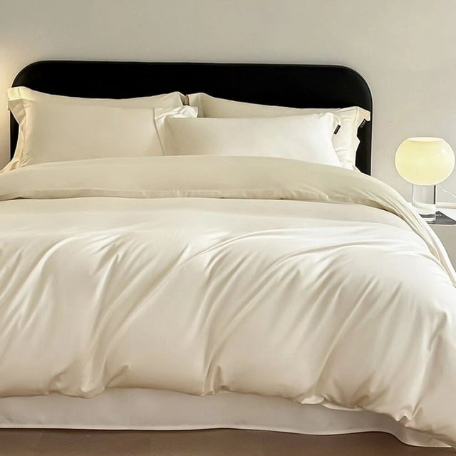 Xiao Hua Juego de sábanas, juego de sábanas y fundas de almohada, juego de cama individual, ropa de cama de hotel, decoración del hogar (albaricoque)