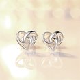 thumbnail image 1 of Aretes de plata con forma de corazón en forma de remolino para mujeres, niñas, 1 par JAMW Sencillez, 1 of 5