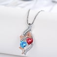 thumbnail image 6 of Taioiat Double Birthstone Necklaces for Women 18K Gold Plated Birthstone Rose Flower Jewelry Anniversary Valentines Day Mother's Day Birthday Gifts for Her Wife Girlfriend Mom, 6 of 7