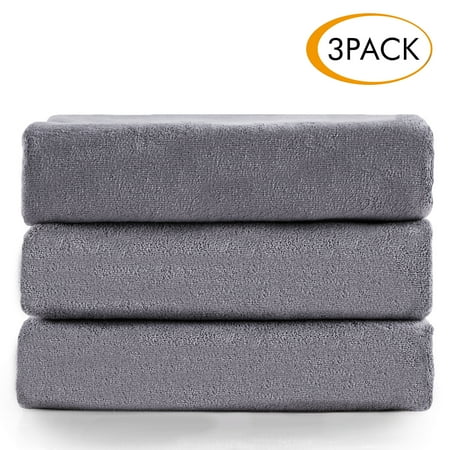 Microfiber Solid Bath Towel Set 3 Piece (27"x 55"),Super Absortbent and Fast Drying