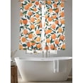thumbnail image 6 of Orange Sheer Curtains 63 Inches Length 2 Panels Set, Window Sheer Curtains for Living Room/Bedroom, Summer Botanical Leaves Watercolor Light Filtering Rod Pocket Curtain 52''x63''x2, 6 of 8