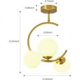 thumbnail image 2 of ADISUN Modern Ceiling Light Gold Flush Mount Lights 3 Glass Lampshades Mid-Century Brass Semi Ceiling Lighting Fixture for Kitchen Island Dining Bedroom Entryway, 2 of 10