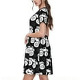thumbnail image 2 of Rocae Cool Car for Dresses Summer Casual Ruffle Short Sleeve Cute Crew Neck Flowy Dress with Pockets, 2 of 6