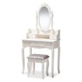 thumbnail image 1 of Baxton Studio Veronique White Finished Wood 2-Piece Vanity Table, 1 of 9
