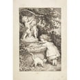 thumbnail image 2 of Lorenz Frølich 11x14 Black Ornate Wood Framed Double Matted Museum Art Print Titled: The Fountain (1835-1904), 2 of 5