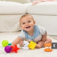thumbnail image 5 of Infantino Tub O' Toys Textured Balls, Blocks and Animal Pals, Babies 6-12 Months, 9-Piece Set, Multicolor, 5 of 8