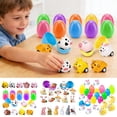 thumbnail image 1 of Rellené huevos de Pascua con juguetes mini de conejo (pack de 12) – rellenos de plástico coloridos para buscar huevos de Pascua, rellenos de cestas y regalos de fiesta para, 1 of 6