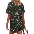 thumbnail image 6 of cfhntfmh 2 Piece Outfits for Women Summer Trendy Print Round Neck Buttons Tops Baggy Pocketed Shorts Loungewear Sets, 6 of 7
