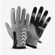 thumbnail image 2 of Guantes de ciclismo para hombre, otoño e invierno, para exteriores, resistentes al viento, cálidos, con cremallera y pantalla táctil, de terciopelo, reflectantes, para la noche, guantes de dedos, 2 of 6