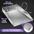 thumbnail image 2 of 11.8" x 15.8" Griddle/Plancha Grill Plate – 4 mm Thick Stainless Steel BBQ Griddle Accessory with Removable Handles for Gas & Charcoal Grills, 2 of 6