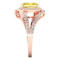 thumbnail image 3 of 1.935 ct Emerald Cut Simulated Yellow Diamond Solitaire with Simulated Diamond Accents 14K Rose Gold Womens Engagement Ring, 3 of 5