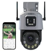 8MP 4K Camera Outdoor Dual Lens PTZ 36X Optical Zoom Ai Human Detect Surveillance Color Night Vision Wireless IP Camera