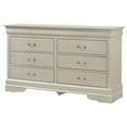 thumbnail image 5 of Passion Furniture Louis Phillipe 2 6-Drawer Silver Champagne Dresser (33 in. X 16 in. X 57 in.), 5 of 5