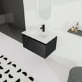 thumbnail image 2 of 30''Bathroom Floating Vanity with Ceramic Sink, Wall Mounted Bathroom Vanity with  Storage Cabinet, Modern Bathroom Sink Vanity Cabinet with Soft-Closing Door Hinges & Hidden Handle, Black, 2 of 9