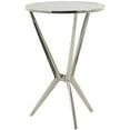thumbnail image 5 of DecMode Modern Aluminum Hourglass Inspired with Round Glass Top Accent Table, 16"W x 24"H with Polished Silver and Frosted Glass Finish, 5 of 7