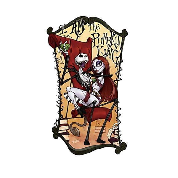 Nightmare Before Christmas Jack and Sally Heat Transfer Patch
