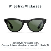 Ray-Ban Meta (Gen 2), Skyler, Shiny Black, Transitions® Graphite Green Lenses | Smart AI Glasses
